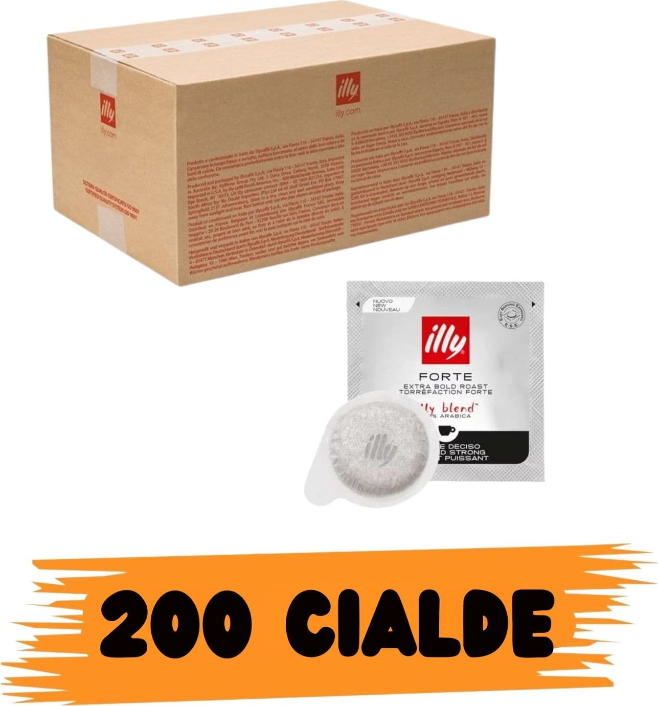 illy Caffe' Cialde 44mm Forte 200pz
