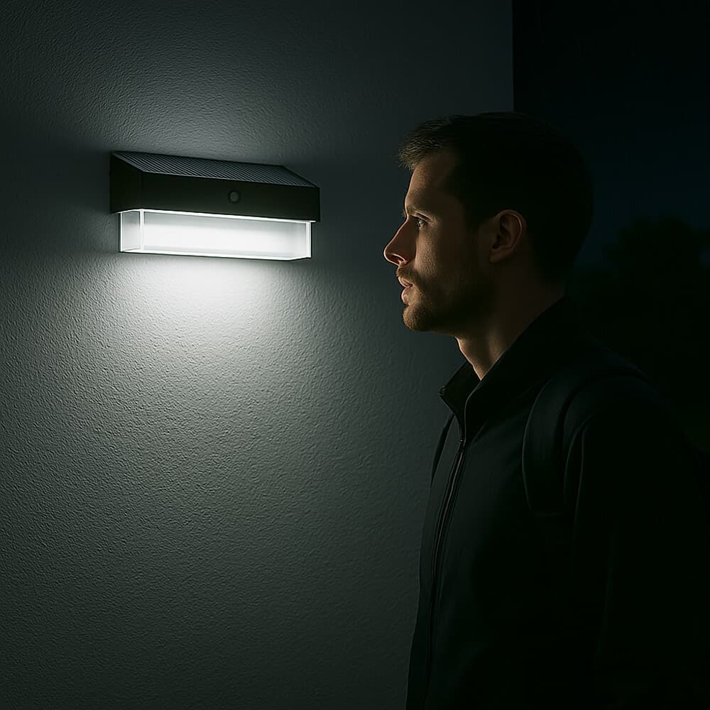 APPLIQUE SOLARE CON SENSORE MOVIMENTO 3 MODALITÀ LUCE 6000K IP54 DA ESTERNO ZQ-BD-006GY in Lampade da parete Trade Shop italia - Napoli, commercioVirtuoso.it