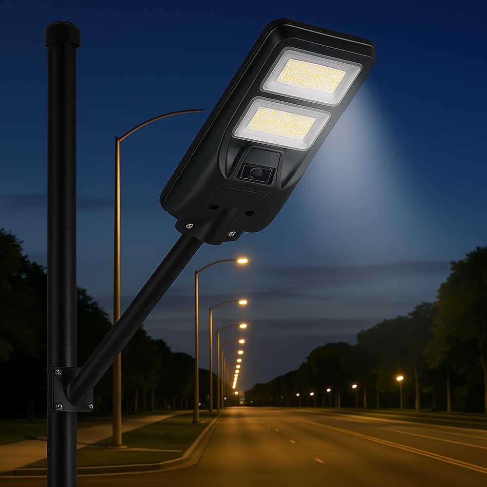 LAMPIONE FARO LED SOLARE 100W 160W 220W 300W CON SENSORE CREPUSCOLARE PROSSIMITÀ ES-P-F in Lampioni Trade Shop italia - Napoli, commercioVirtuoso.it