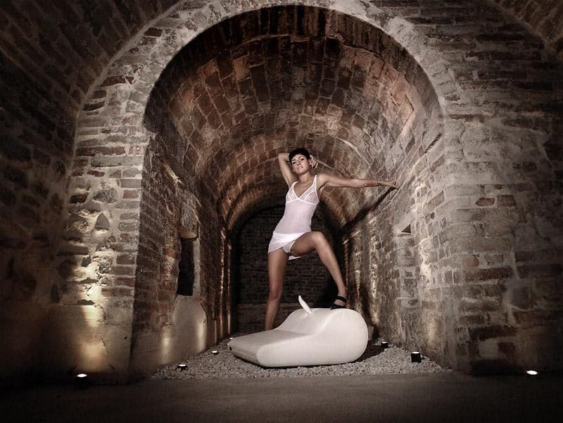Pouf Touchme Bianco Pelle in Rampe e cuscini Mettimelo.it - Casoria, commercioVirtuoso.it