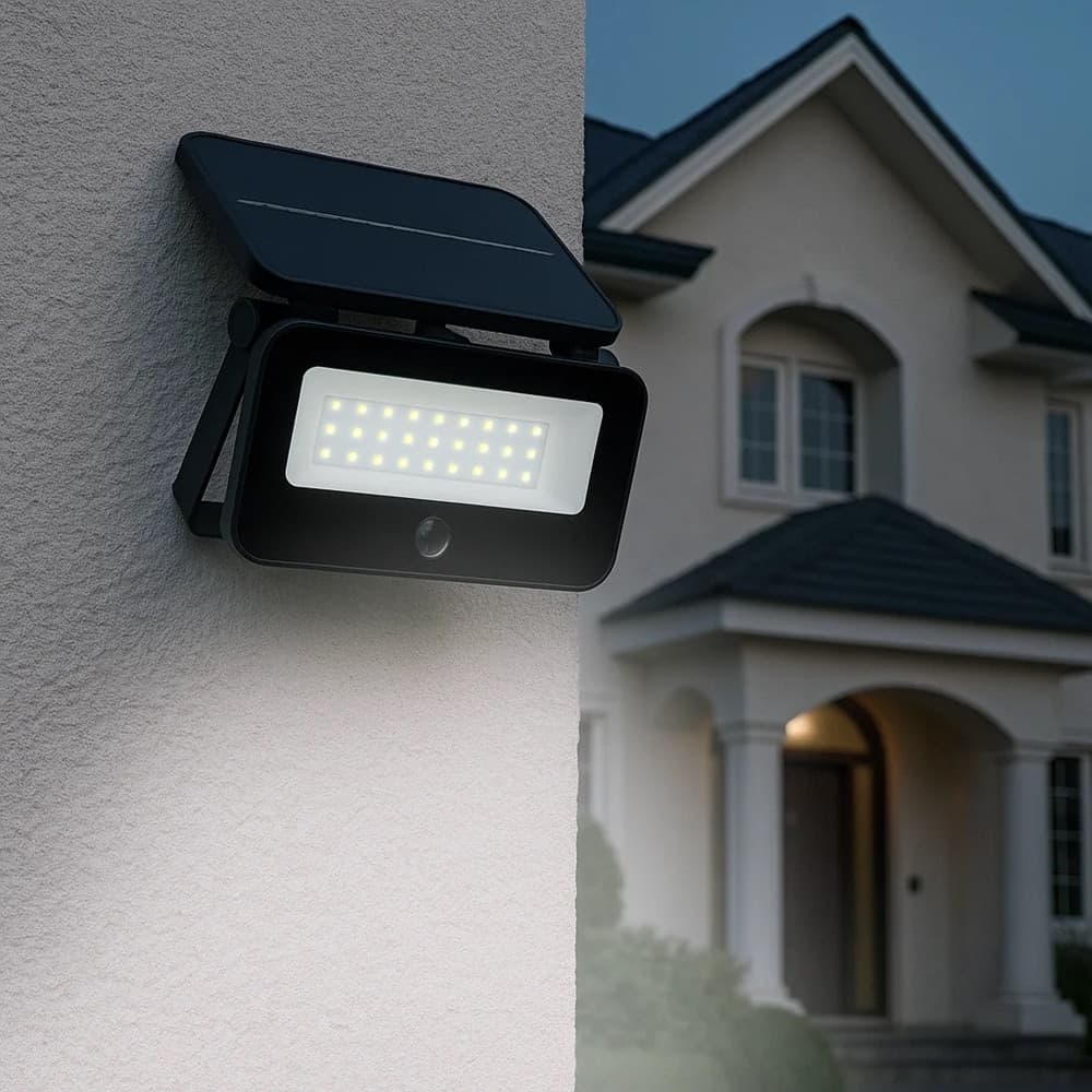 LAMPADA APPLIQUE PROIETTORE LED MURO CON PANNELLO SOLARE SENSORE PIR ESTERNO IP65 TK13-50F in Lampade da parete Trade Shop italia - Napoli, commercioVirtuoso.it