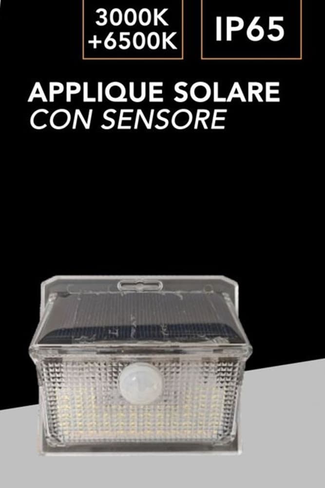 APPLIQUE SOLARE CON SENSORE LAMPADA DA PARETE LED GIARDINO LUCE 3000K+6500K IP65 EWA-02T-F in Lampade da parete Trade Shop italia - Napoli, commercioVirtuoso.it