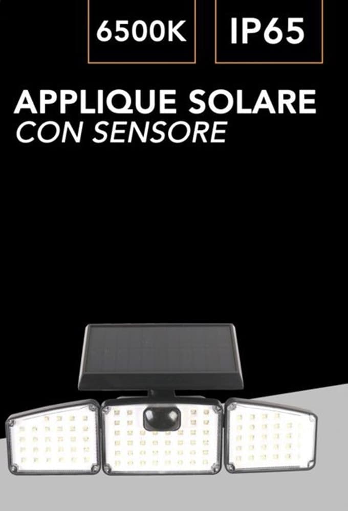 APPLIQUE SOLARE CON SENSORE LAMPADA DA PARETE LED IMPERMEABILE IP65 LUCE 6500K EWE-05T-F in Lampade da parete Trade Shop italia - Napoli, commercioVirtuoso.it