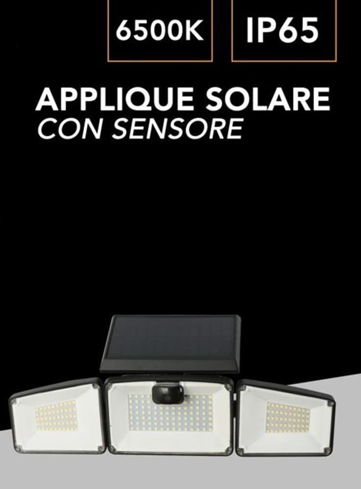 APPLIQUE SOLARE CON SENSORE LAMPADA PARETE LED DA ESTERNO IP65 LUCE FREDDA 6500K EWF-07T-F in Lampade da parete Trade Shop italia - Napoli, commercioVirtuoso.it