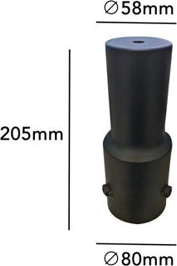 ADATTATORE PER BRACCIO FARO LAMPIONE STRADALE IN METALLO NERO CON 3 VITI FISSAGGIO PT-58MM in Lampioni Trade Shop italia - Napoli, commercioVirtuoso.it