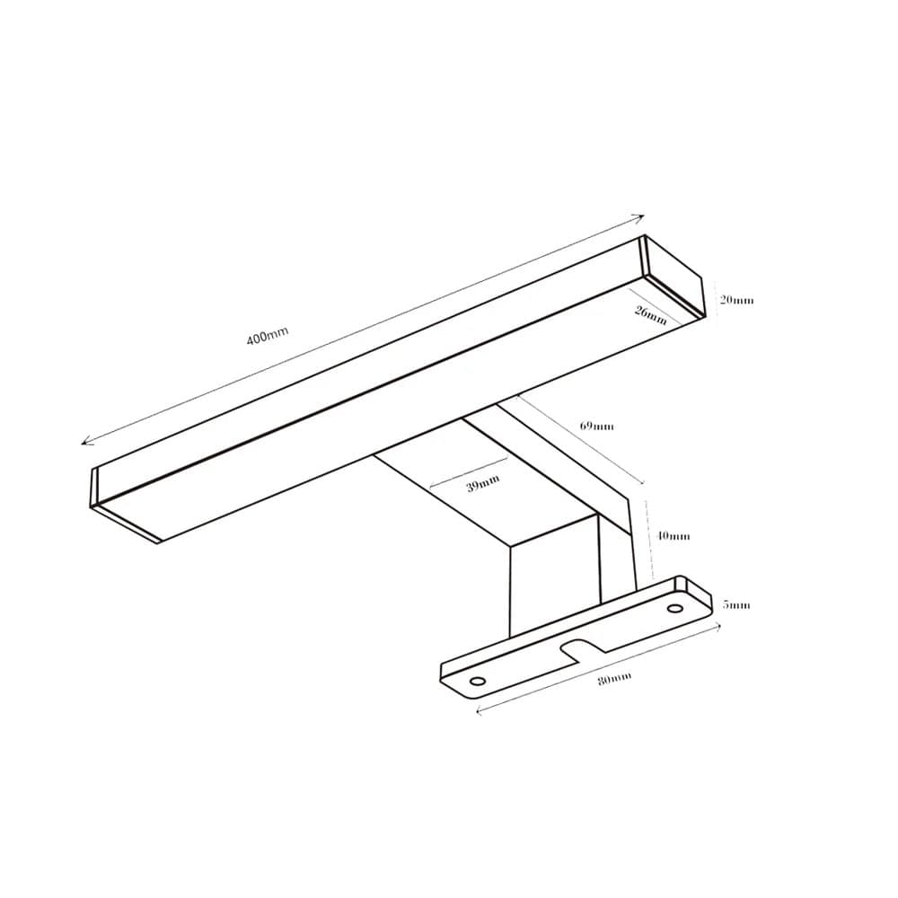 LAMPADA LED PER SPECCHIO BAGNO 6W LUCE 4000K IP44 ARGENTO DOPPIA ISTALLAZIONE 400PC-1-AN in Luci da specchio Trade Shop italia - Napoli, commercioVirtuoso.it