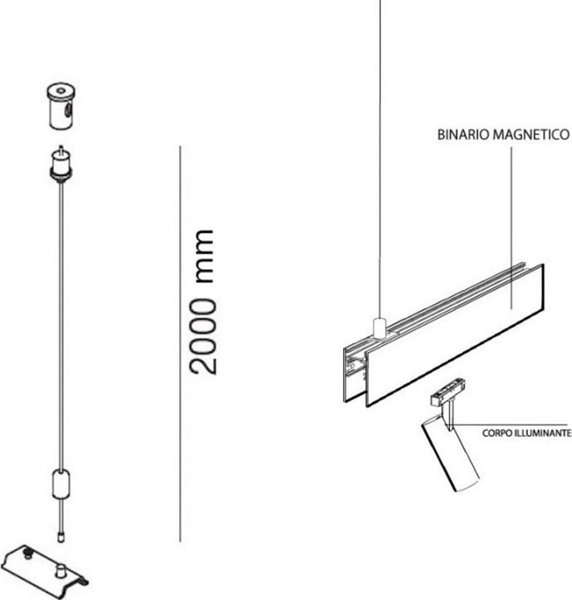 SET DI 2 PEZZI CAVI FILI PER SOSPENSIONE SISTEMA DI BINARIO MAGNETICO FUORI PARETE GF-SM in Cavi e funi Trade Shop italia - Napoli, commercioVirtuoso.it