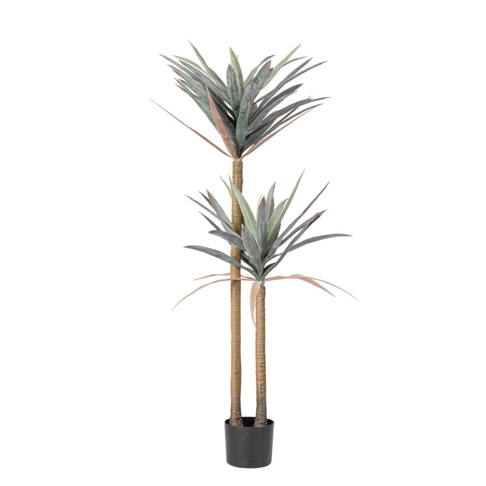 Pianta artificiale "Yucca" con vaso in plastica nero, con foglie in plastica - 8