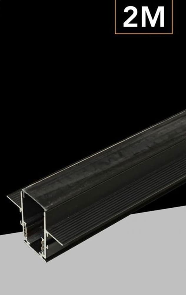 BINARIO LINEARE DA INCASSO ALLUMINIO NERO PER TRACK LIGHTS MAGNETICHE DC48V 2MT GF-201-2M in Teste faretto per sistemi di illuminazione a cavo e su binario Trade Shop italia - Napoli, commercioVirtuoso.it