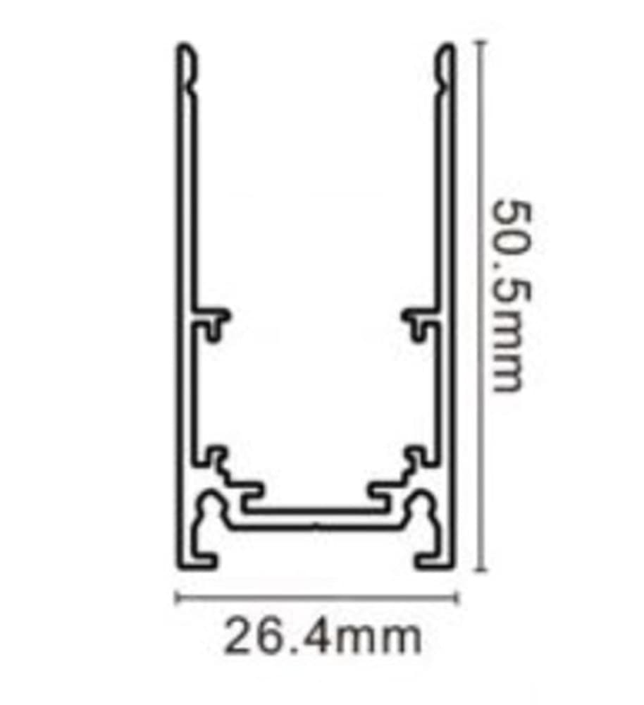 BINARIO LINEARE ESTERNO IN ALLUMINIO NERO PER TRACK LIGHTS MAGNETICHE DC 48V 2MT GF-3-2M in Teste faretto per sistemi di illuminazione a cavo e su binario Trade Shop italia - Napoli, commercioVirtuoso.it