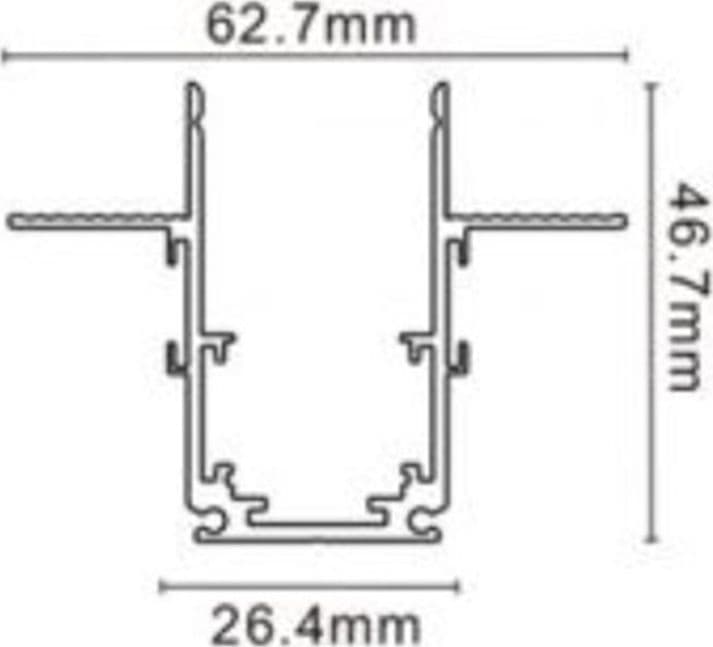 BINARIO LINEARE DA INCASSO ALLUMINIO NERO PER TRACK LIGHTS MAGNETICHE DC48V 2MT GF-201-2M in Teste faretto per sistemi di illuminazione a cavo e su binario Trade Shop italia - Napoli, commercioVirtuoso.it