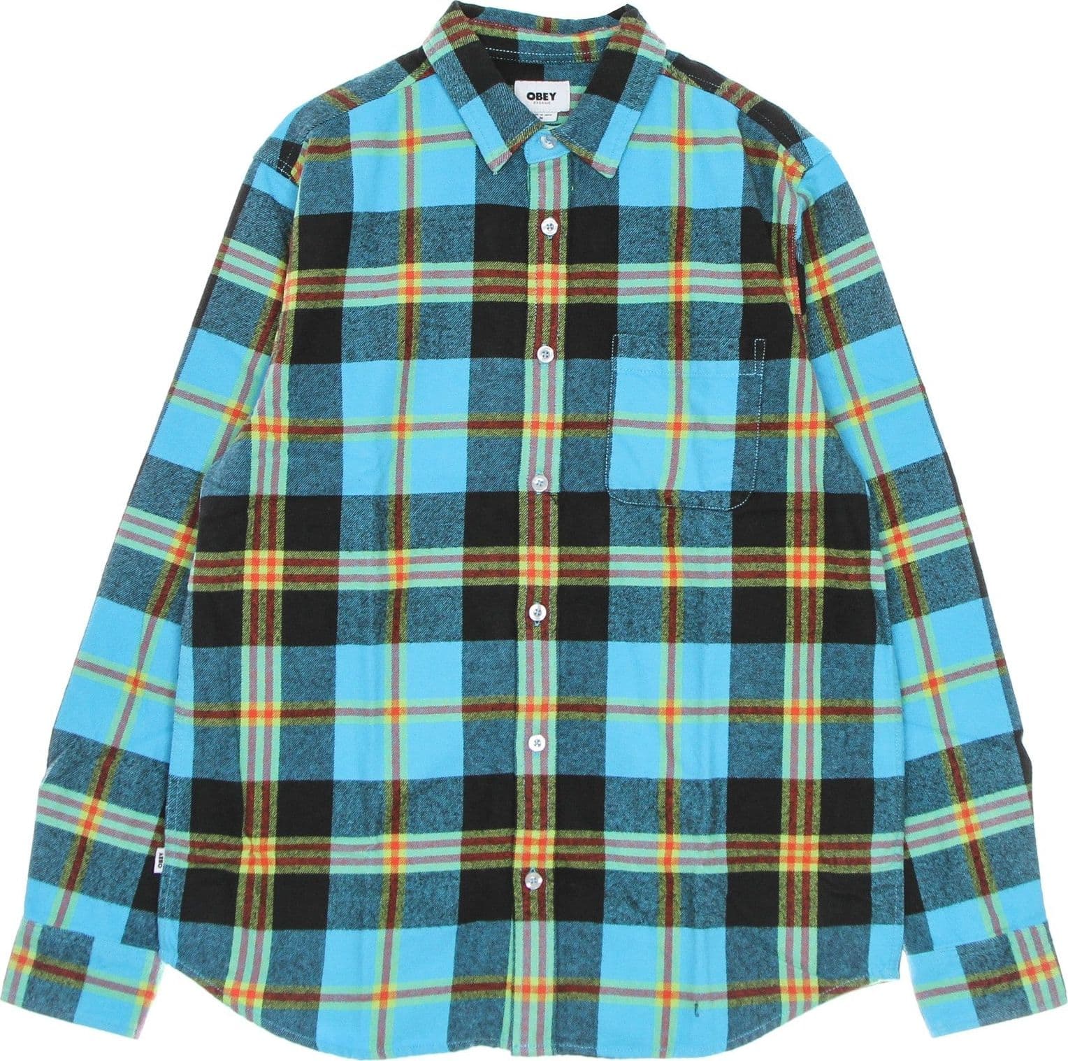 OBEY Camicia Manica Lunga Uomo Orchard L/s Woven Aqua Multi da uomo in Camicie casual Drestige - Casamassima, commercioVirtuoso.it