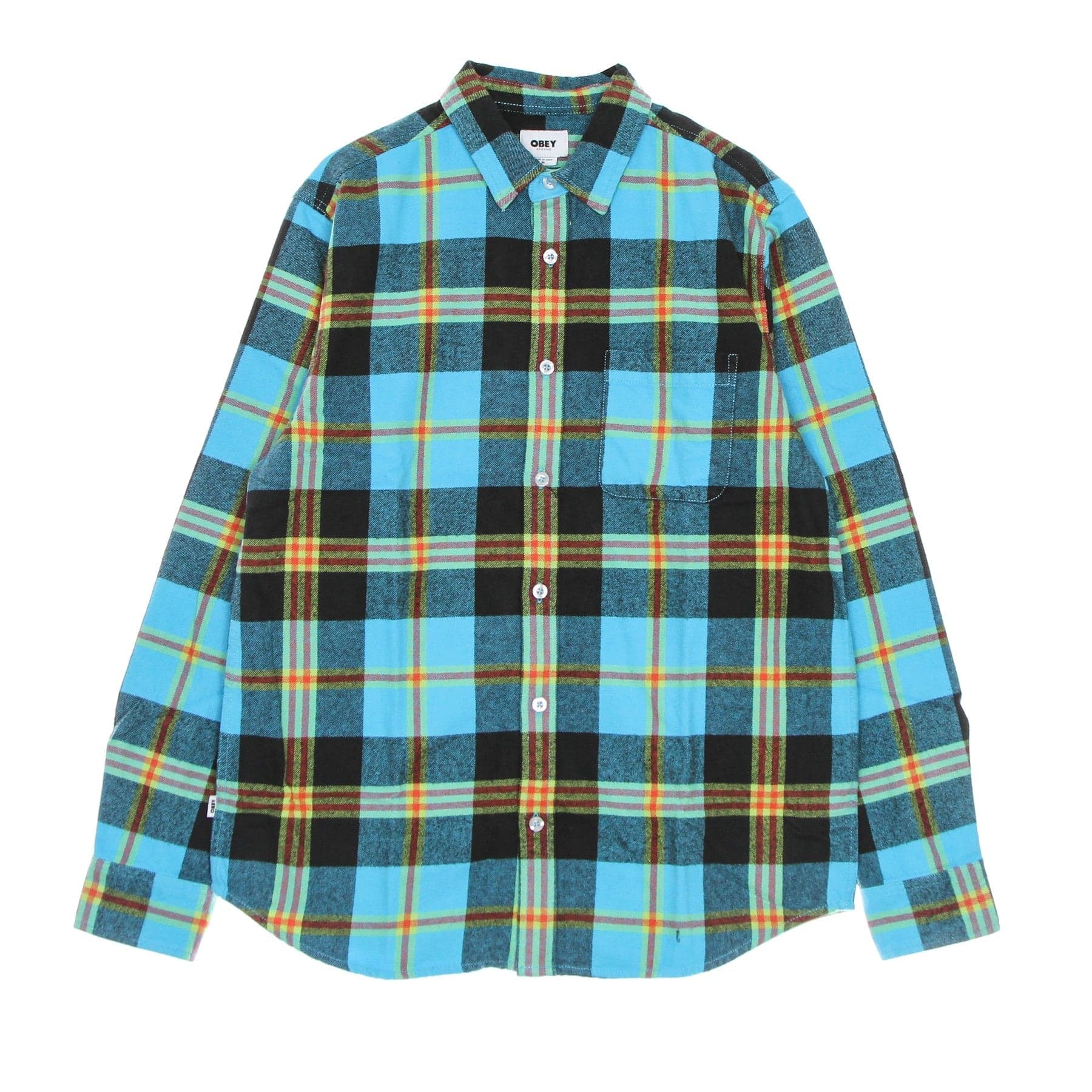 OBEY Camicia Manica Lunga Uomo Orchard L/s Woven Aqua Multi da uomo in Camicie casual Drestige - Casamassima, commercioVirtuoso.it