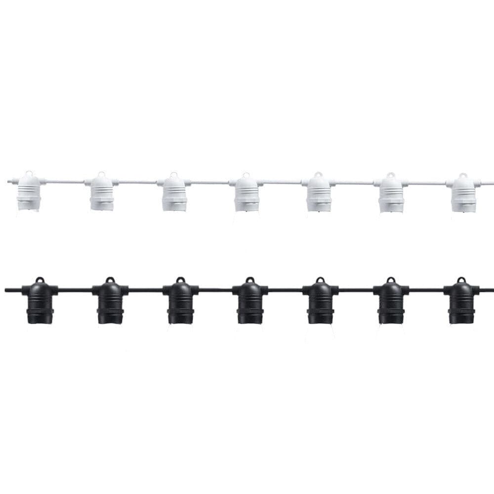 Catena Luminosa Con 15 Portalampada E27 Luci Decorative Prolungabile Ip54 P01-s01-15