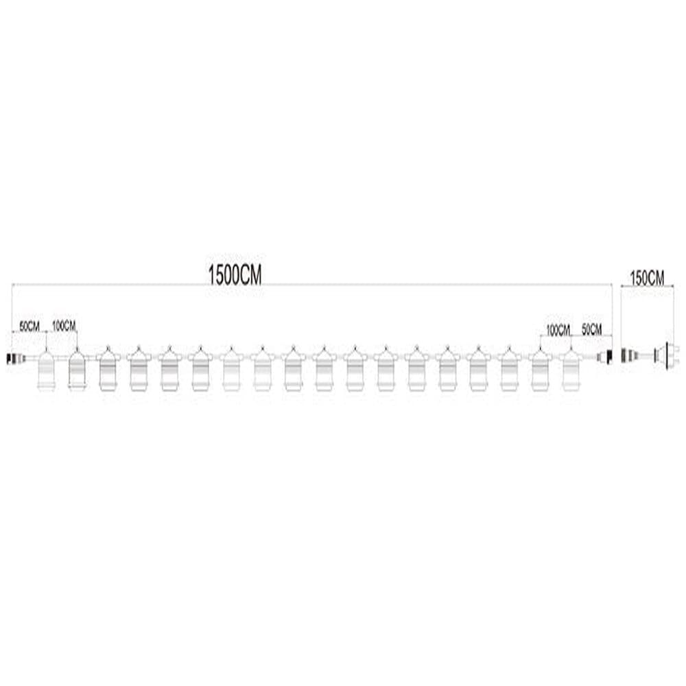 CATENA LUMINOSA CON 15 PORTALAMPADA E27 LUCI DECORATIVE PROLUNGABILE IP54 P01-S01-15 in Catene luminose Trade Shop italia - Napoli, commercioVirtuoso.it