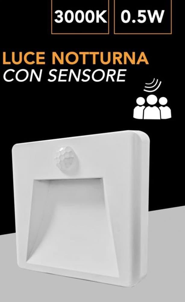 LUCE NOTTURNA A LED 0.5W CON SENSORE LAMPADA CON SPINA LUCE 3000K 6500K 4000K XGGYD-004 in Luci notturne per bambini Trade Shop italia - Napoli, commercioVirtuoso.it