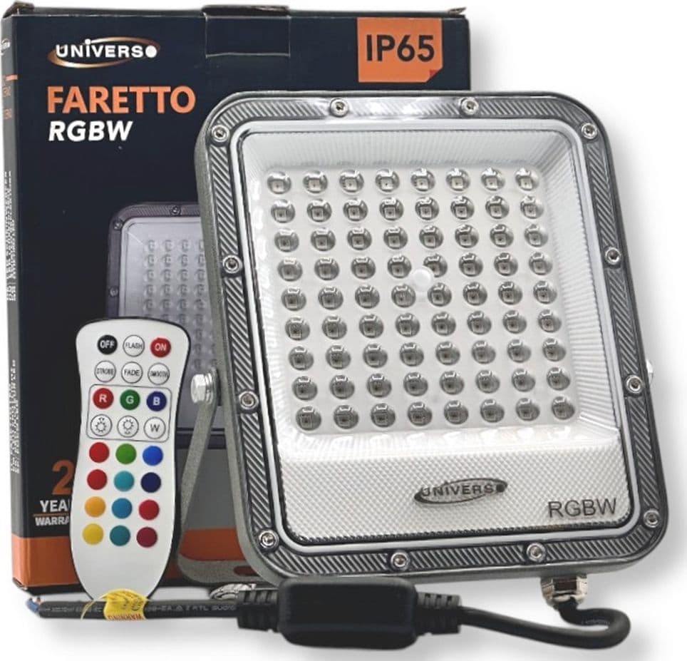 PROIETTORE FARO LED SMD MULTICOLORE RGB + BIANCO FREDDO 25W ESTERNO TELECOMANDO IK02-25W in Proiettori Trade Shop italia - Napoli, commercioVirtuoso.it