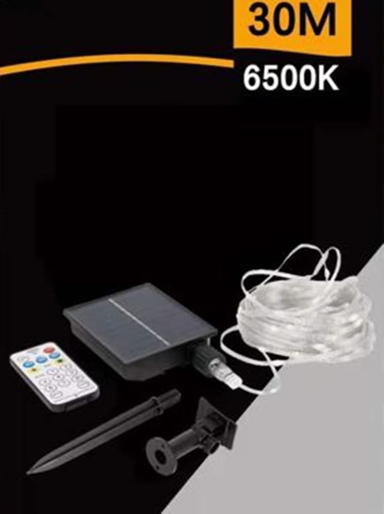 STRISCIA LUMINOSA LED 30 MT CON PANNELLO SOLARE PICCHETTO CATENA LUCE DECORAZIONI KYP-30 in Catene luminose Trade Shop italia - Napoli, commercioVirtuoso.it