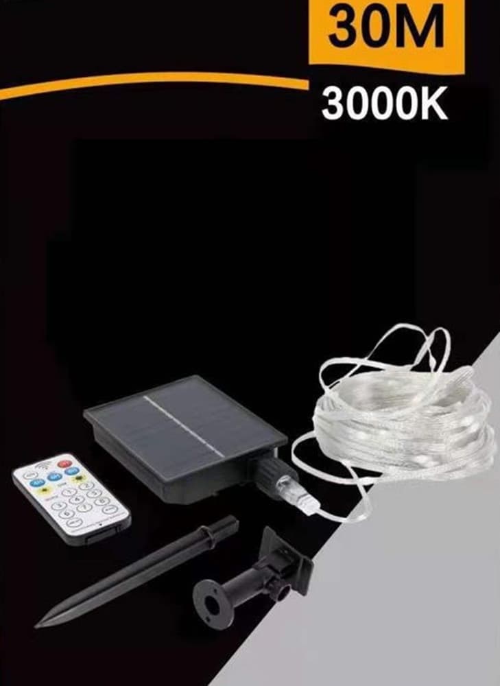 STRISCIA LUMINOSA LED 30 MT CON PANNELLO SOLARE PICCHETTO CATENA LUCE DECORAZIONI KYP-30 in Catene luminose Trade Shop italia - Napoli, commercioVirtuoso.it