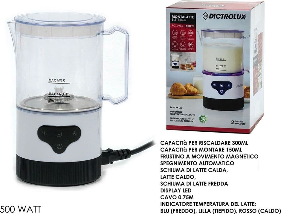 MONTALATTE ELETTRICO 500 WATT CON DISPLAY LED INDICATORE TEMPERATURA 2 DIVERSE FUNZIONI in Frullini montalatte automatici Trade Shop italia - Napoli, commercioVirtuoso.it