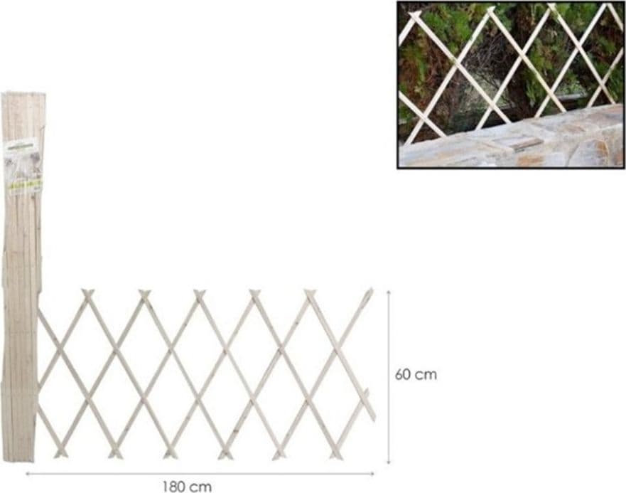 TRALICCIO ESTENSIBILE IN LEGNO NATURALE CHIARO PIANTE RAMPICANTI GIARDINO 180X60CM 222729 in Graticolati Trade Shop italia - Napoli, commercioVirtuoso.it