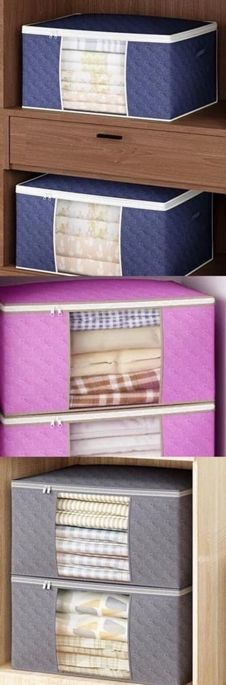 SCATOLE PER ARMADIO SALVASPAZIO PER VESTITI PORTA ABITI GRANDE 60X40X35CM CON FINESTRA in Contenitori sottoletto Trade Shop italia - Napoli, commercioVirtuoso.it