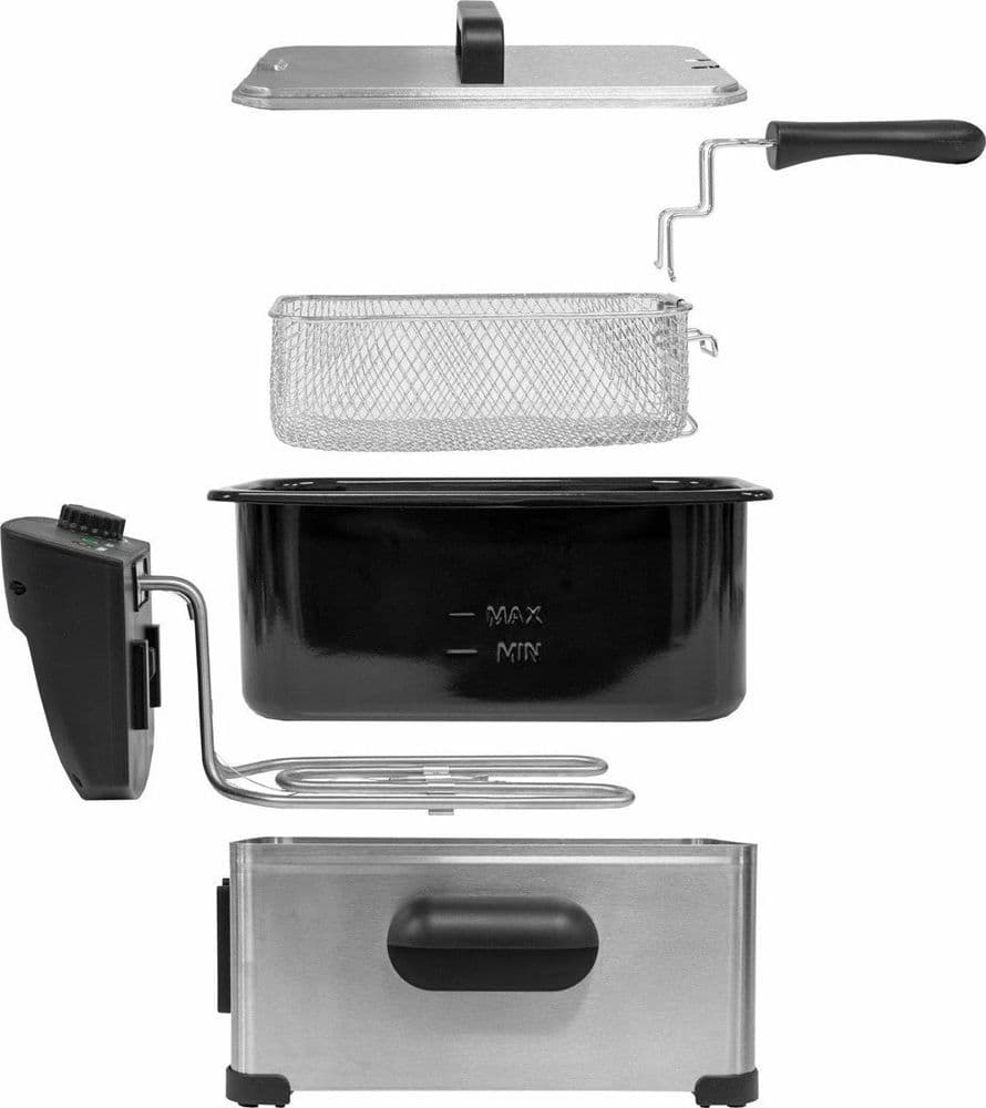 FRIGGITRICE ELETTRICA PROFESSIONALE IN ACCIAIO INOX CESTO 3LT 2000W CON MANIGLIA COPERCHIO in Friggitrici Trade Shop italia - Napoli, commercioVirtuoso.it