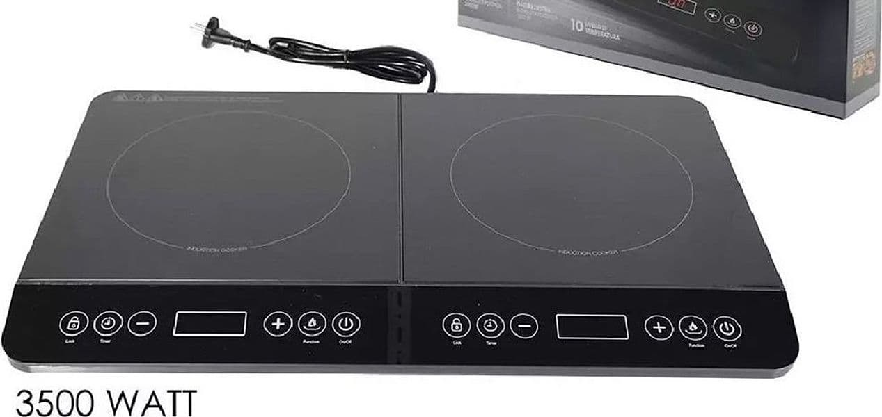 DOPPIA PIASTRA PIANO COTTURA AD INDUZIONE FORNELLO ELETTRICO 3500W CUCINA NERO MODERNO in Fornellini elettrici Trade Shop italia - Napoli, commercioVirtuoso.it