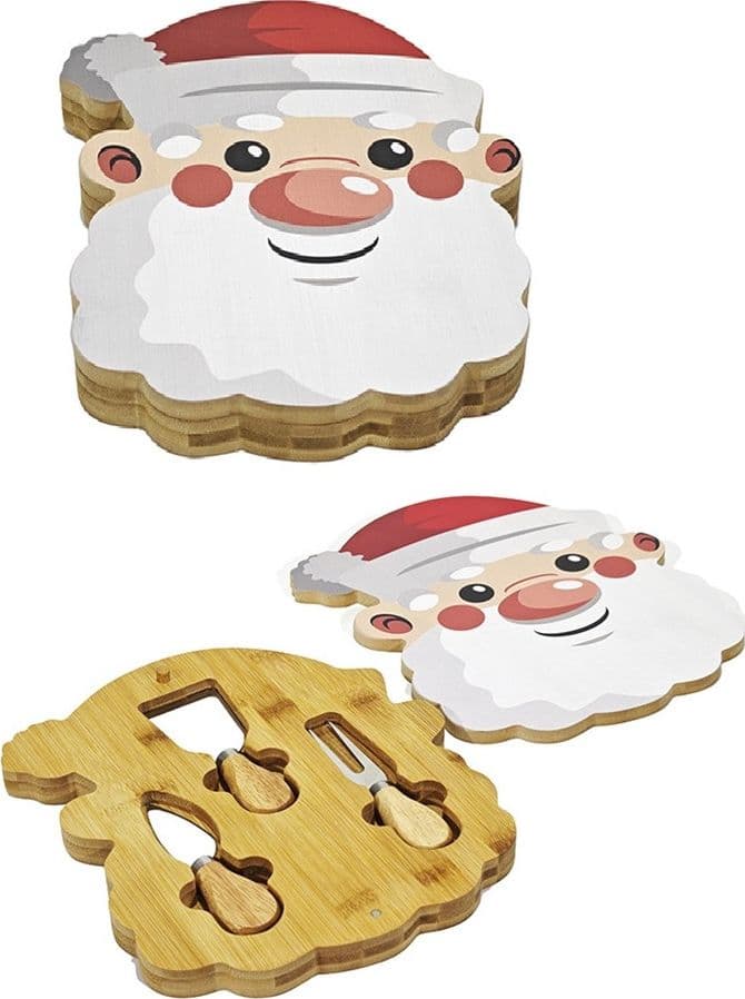 TAGLIERE NATALIZIO CON ACCESSORI COLTELLI PER FORMAGGI SET REGALO BABBO NATALE ALBERO in Taglieri grandi Trade Shop italia - Napoli, commercioVirtuoso.it