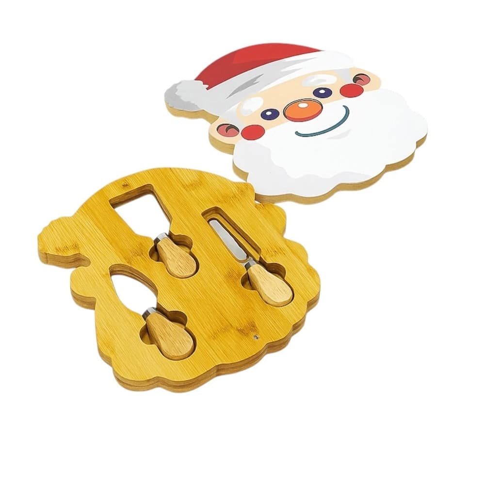TAGLIERE NATALIZIO CON ACCESSORI COLTELLI PER FORMAGGI SET REGALO BABBO NATALE ALBERO in Taglieri grandi Trade Shop italia - Napoli, commercioVirtuoso.it