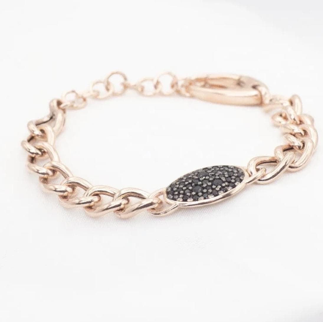ALISEI - Bracciale groumetta con ovale pavè