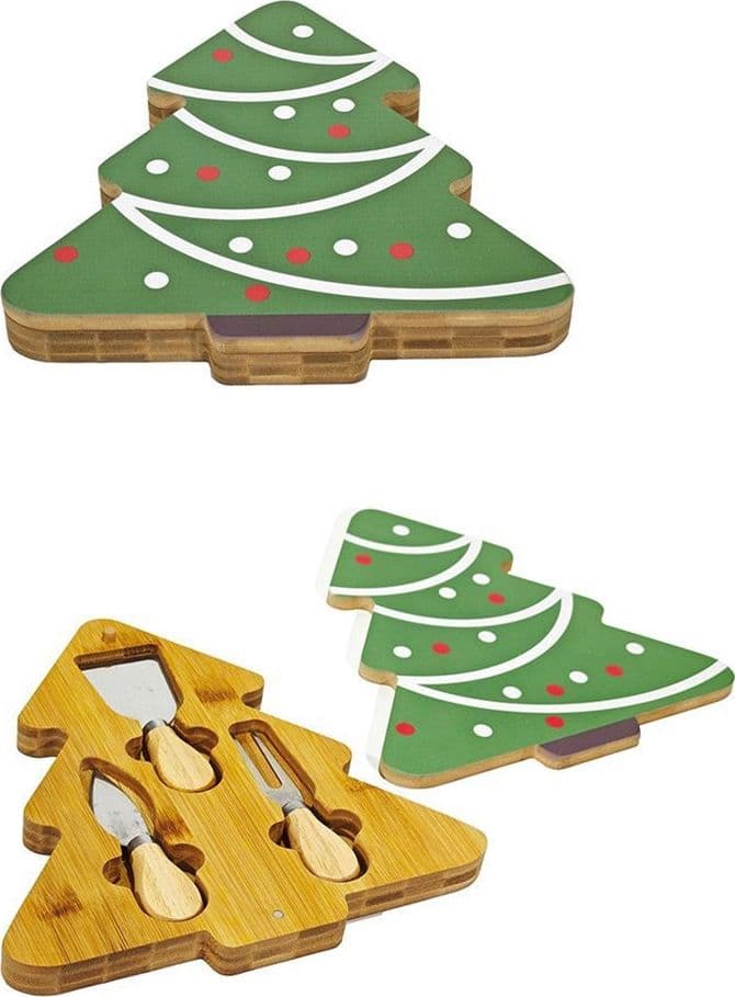 TAGLIERE NATALIZIO CON ACCESSORI COLTELLI PER FORMAGGI SET REGALO BABBO NATALE ALBERO in Taglieri grandi Trade Shop italia - Napoli, commercioVirtuoso.it