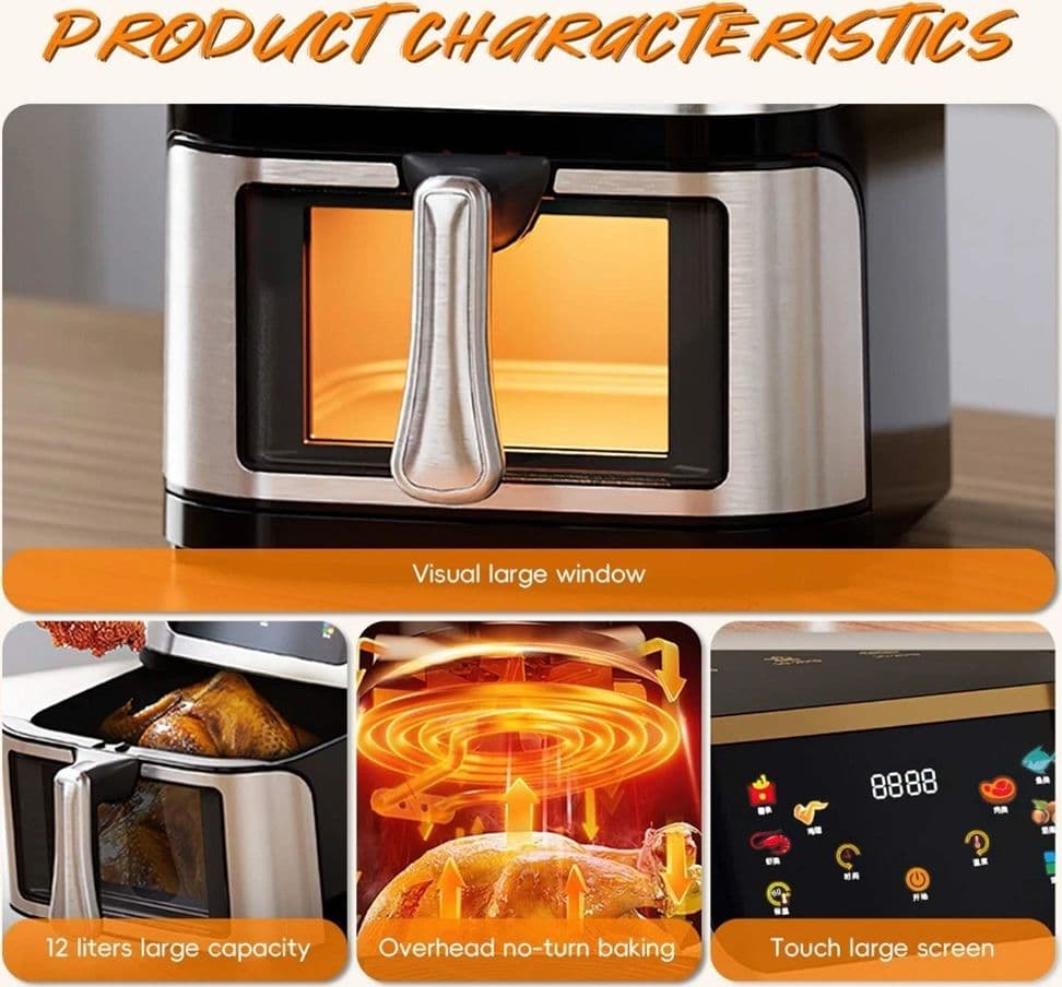 FRIGGITRICE AD ARIA 15LT TOUCH LED 8 PROGRAMMI FINESTRA VISIBILE SENZA OLIO + 50PZ CARTA in Friggitrici Trade Shop italia - Napoli, commercioVirtuoso.it