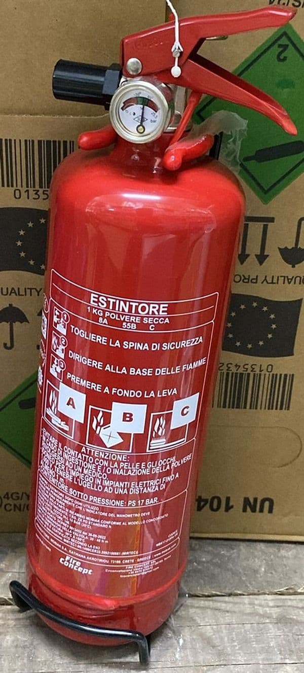 ESTINTORE A POLVERE SECCA DA 1 KG DISPOSITIVO PORTATILE SPEGNI INCENDI CLASSE 8A 55B C in Estintori Trade Shop italia - Napoli, commercioVirtuoso.it