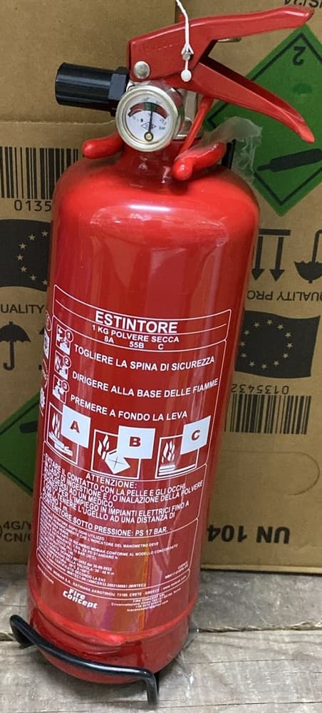 ESTINTORE A POLVERE SECCA DA 1 KG DISPOSITIVO PORTATILE SPEGNI INCENDI CLASSE 8A 55B C in Estintori Trade Shop italia - Napoli, commercioVirtuoso.it