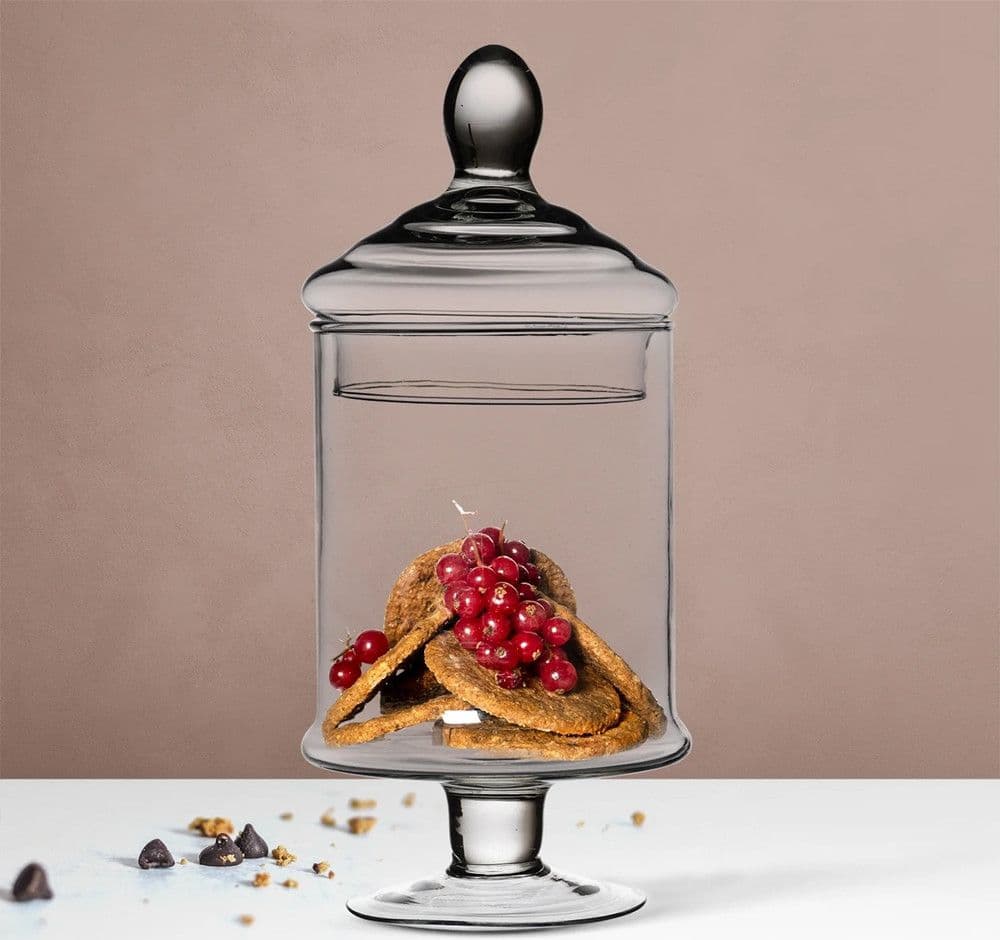 POTICHE IN VETRO COFANETTO CON COPERCHIO Ø13CM PER DOLCI BISCOTTI OGGETTO DECORATIVO in Biscottiere Trade Shop italia - Napoli, commercioVirtuoso.it