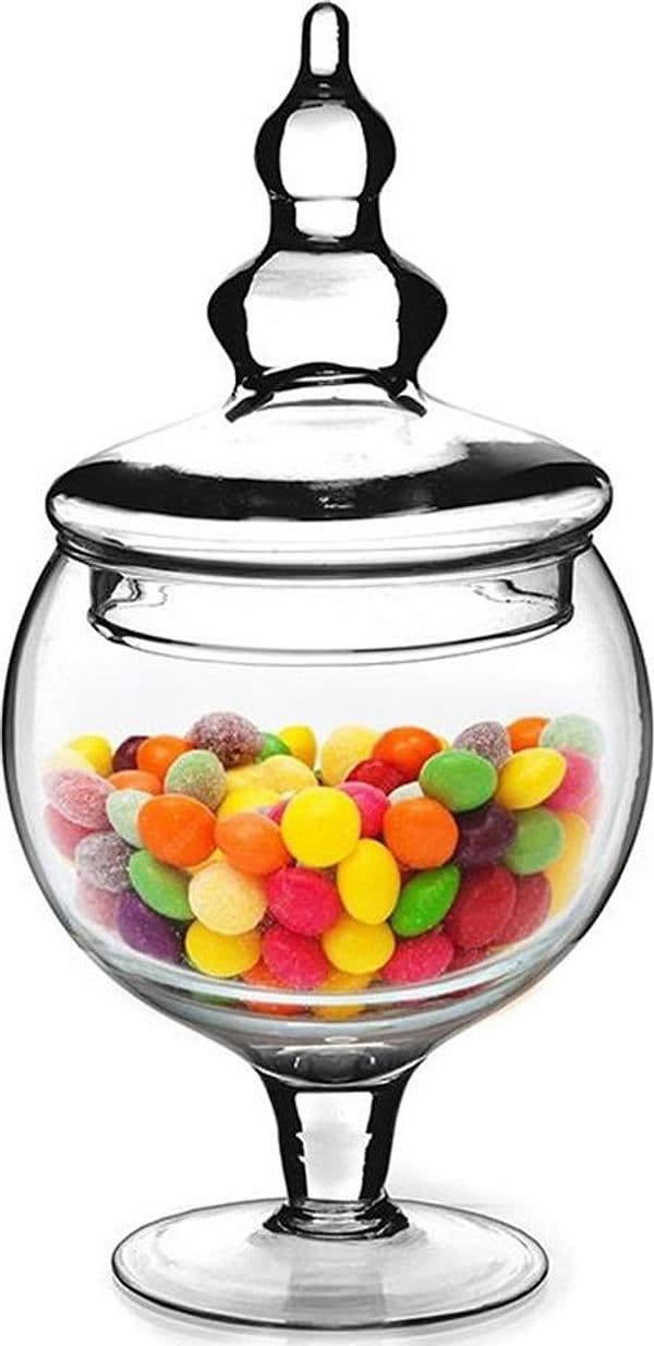 POTICHE IN VETRO COFANETTO CON COPERCHIO Ø13XH30CM PER DOLCI CARAMELLE OGGETTO DECORATIVO in Barattoli e contenitori Trade Shop italia - Napoli, commercioVirtuoso.it