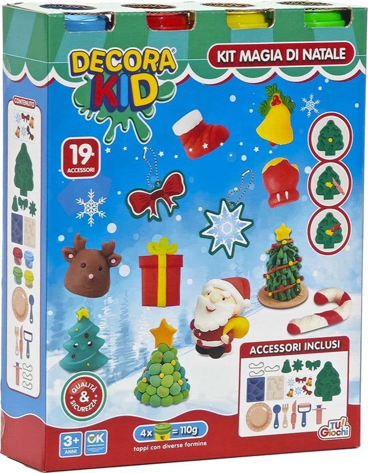 KIT GIOCO PER BAMBINI +3 ANNI CREATIVO A TEMA NATALIZIO CON PLASTILINA 19 ACCESSORI in Argilla e pasta modellabile Trade Shop italia - Napoli, commercioVirtuoso.it