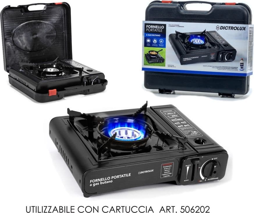 FORNELLO PORTATILE FUNZIONA CON CARTUCCE A GAS BUTANO CON VALIGETTA PER CAMPEGGIO GIARDINO in Fornelli Trade Shop italia - Napoli, commercioVirtuoso.it