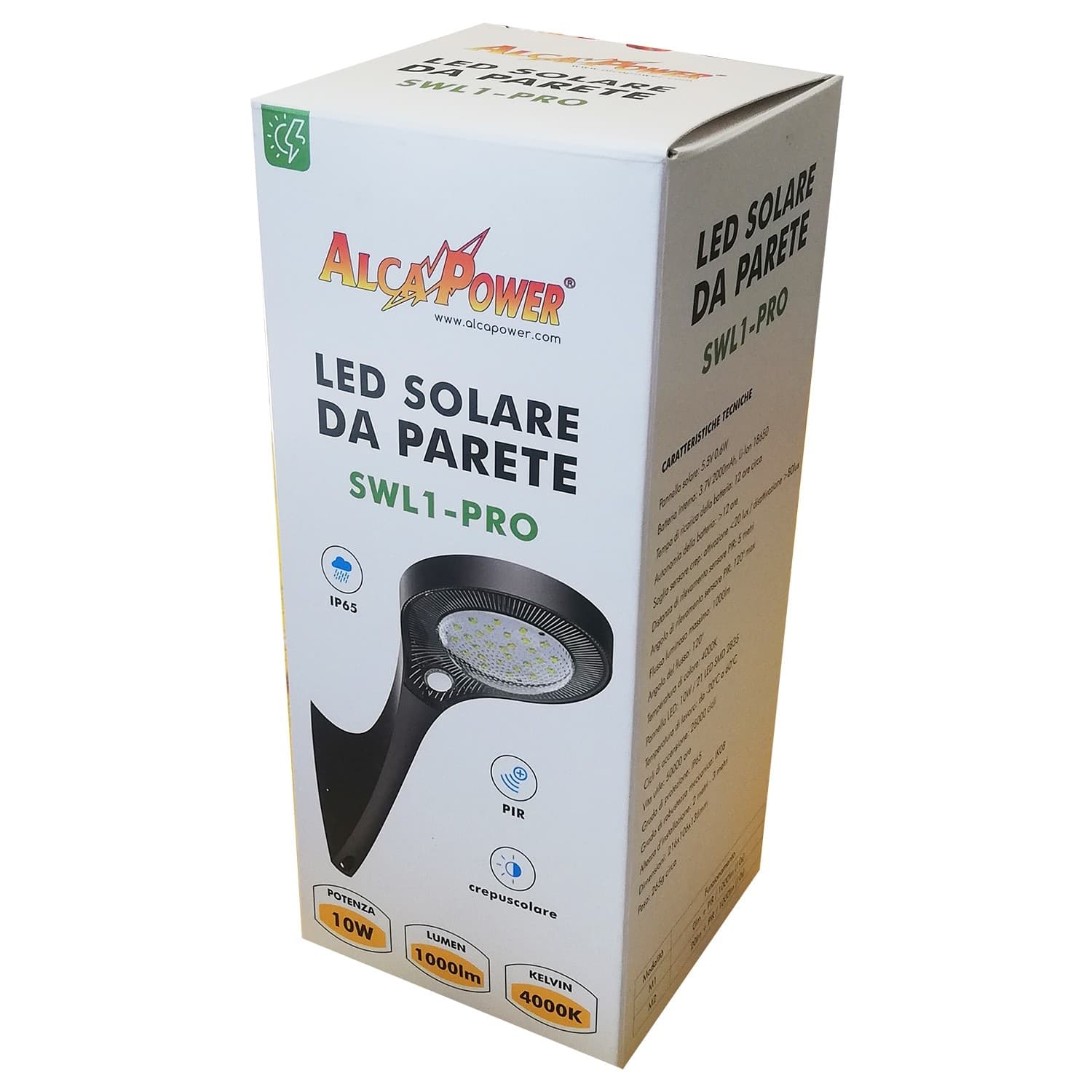 Alca Power lampada a LED solare da parete 10W 1000 lumen in Lampade da parete Aloiserw.com - Altomonte, commercioVirtuoso.it