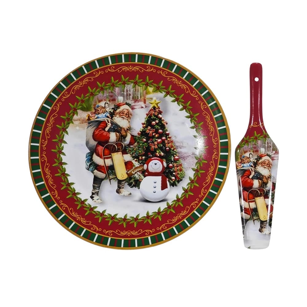 SET PIATTO ROTONDO + PALETTA COORDINATA DI NATALE IN CERAMICA DECORATIVA Ø27CM 4 MODELLI in Ciotoline da Snack Trade Shop italia - Napoli, commercioVirtuoso.it