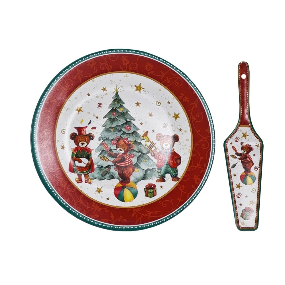 SET PIATTO ROTONDO + PALETTA COORDINATA DI NATALE IN CERAMICA DECORATIVA Ø27CM 4 MODELLI in Ciotoline da Snack Trade Shop italia - Napoli, commercioVirtuoso.it