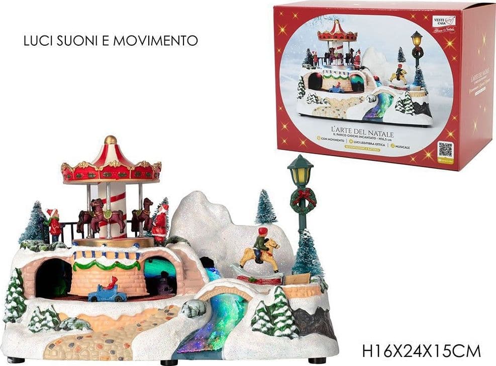 GIOSTRINA NATALIZIA IL PARCO GIOCHI INCANTATO H16,5 CM CON LUCI SUONI MOVIMENTO ADDOBBO in Oggettistica Trade Shop italia - Napoli, commercioVirtuoso.it