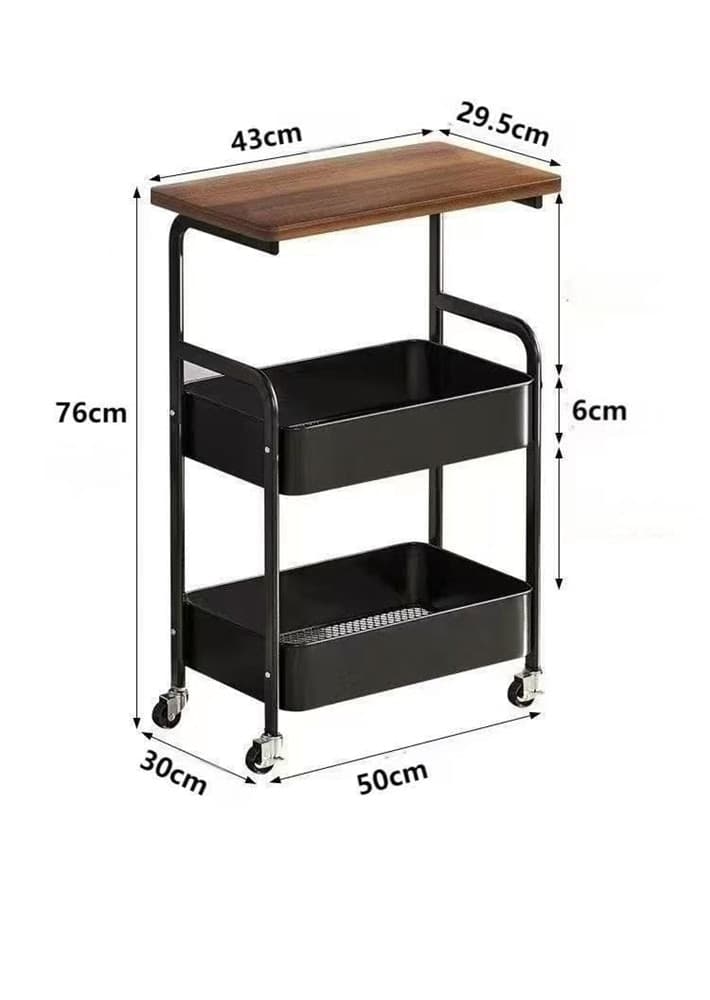 CARRELLO PORTAOGGETTI A 3 LIVELLI SCAFFALE MOBILE ORGANIZZATORE SCORREVOLE PIANO IN LEGNO in prodotto Trade Shop italia - Napoli, commercioVirtuoso.it