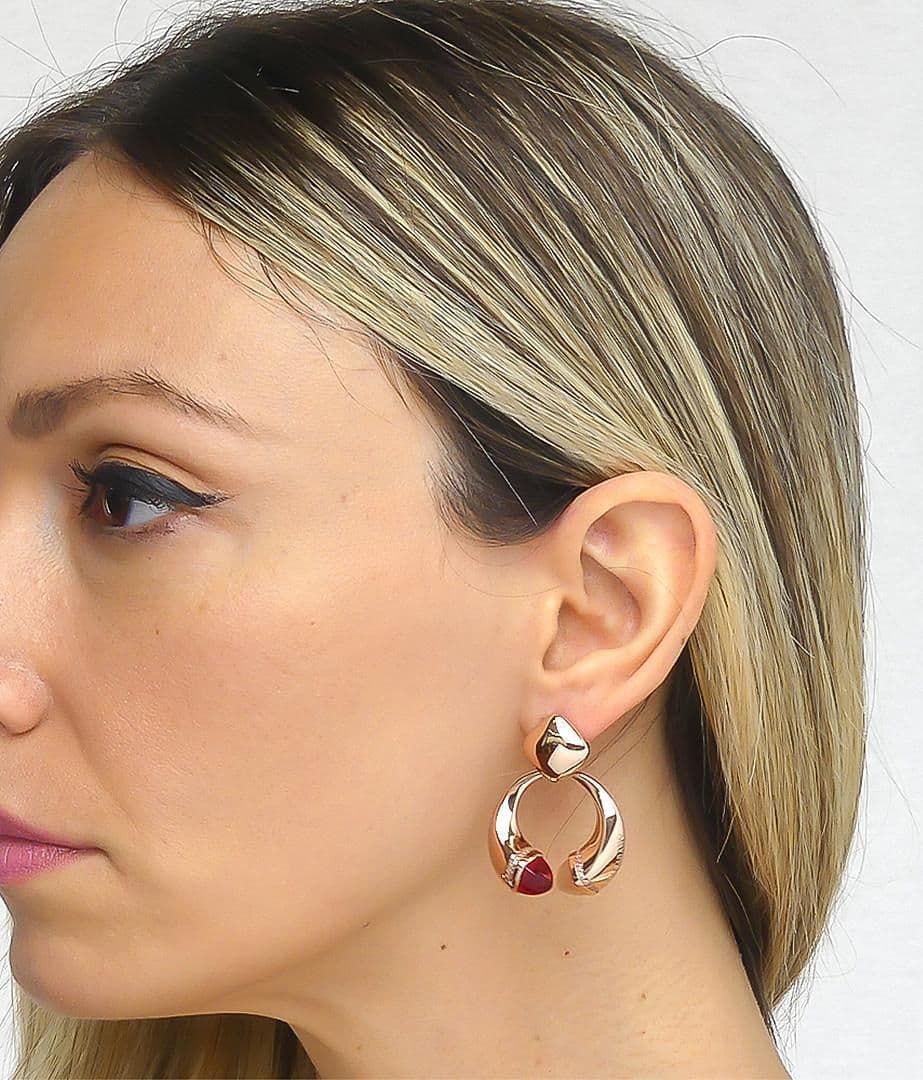 Boccadamo Orecchini Donna Pendenti Con Cristalli Corniola, Rubino e Zirconi in Orecchini Alba Gioielli - Casoria, commercioVirtuoso.it