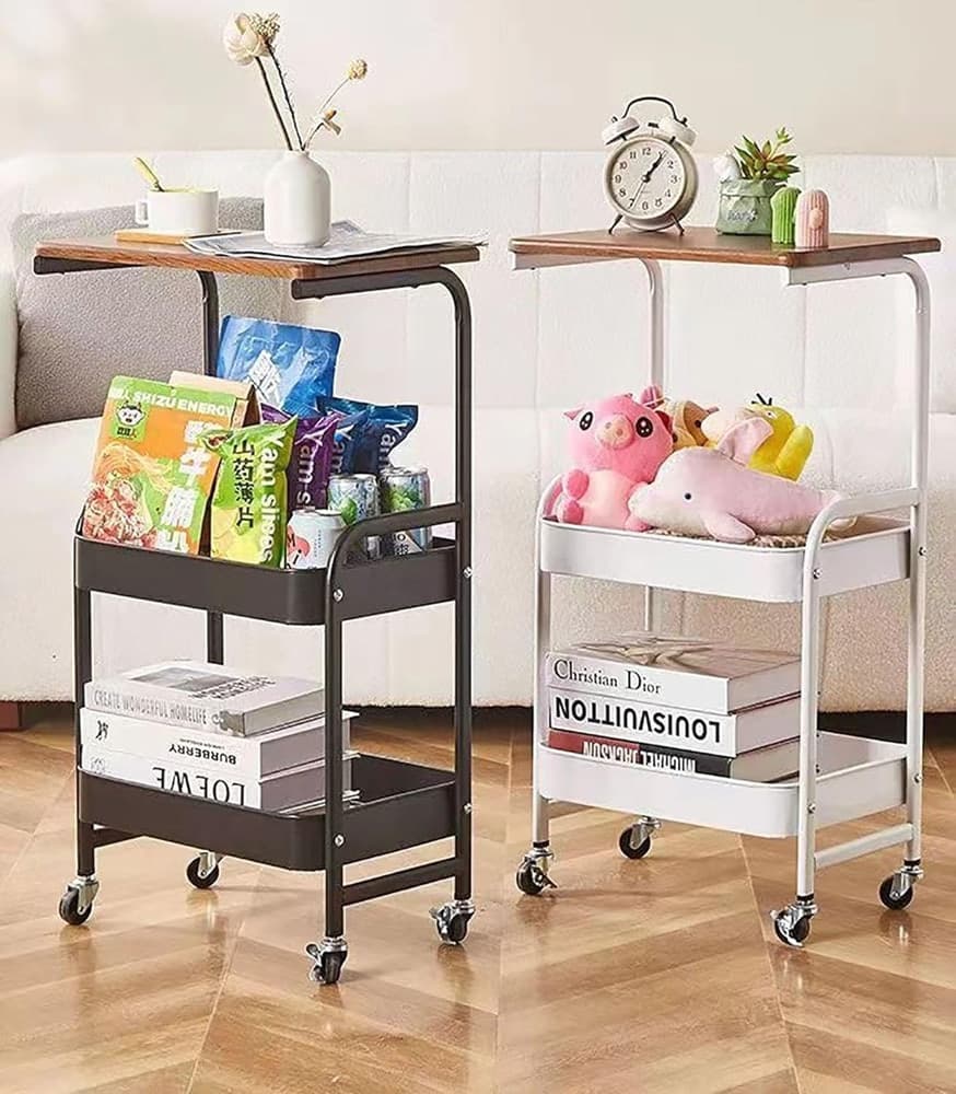 CARRELLO PORTAOGGETTI A 3 LIVELLI SCAFFALE MOBILE ORGANIZZATORE SCORREVOLE PIANO IN LEGNO in prodotto Trade Shop italia - Napoli, commercioVirtuoso.it