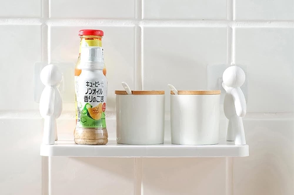 MENSOLA DA PARETE DECORATIVO SCAFFALE SOSPESO CON ADESIVO ORGANIZER CUCINA BAGNO SOGGIORNO in Mensole da muro Trade Shop italia - Napoli, commercioVirtuoso.it