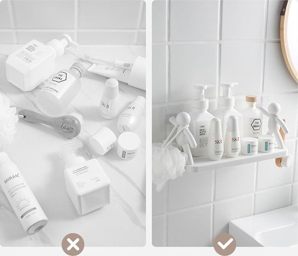 MENSOLA DA PARETE DECORATIVO SCAFFALE SOSPESO CON ADESIVO ORGANIZER CUCINA BAGNO SOGGIORNO in Mensole da muro Trade Shop italia - Napoli, commercioVirtuoso.it