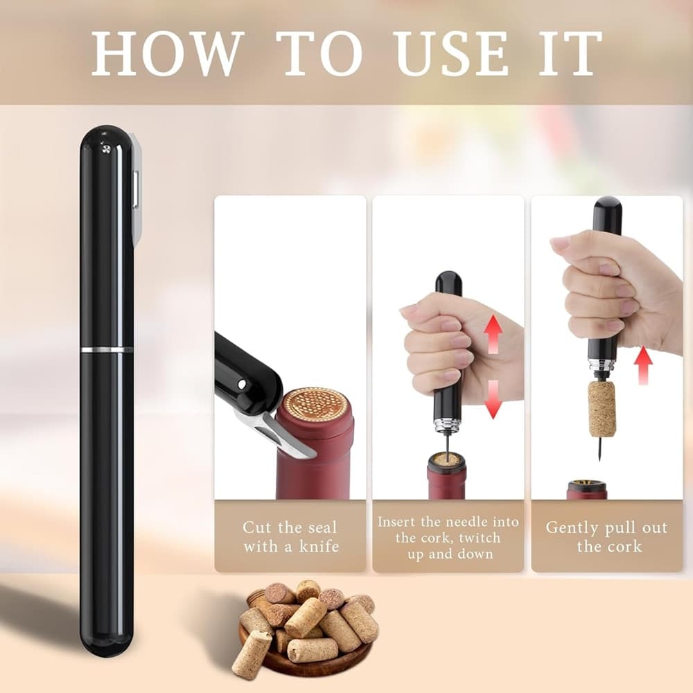 APRIBOTTIGLIE A PRESSIONE ARIA CON TAGLIACAPSULE CAVATAPPI A POMPA REGALO AMANTI VINO CASA in Apribottiglie Trade Shop italia - Napoli, commercioVirtuoso.it