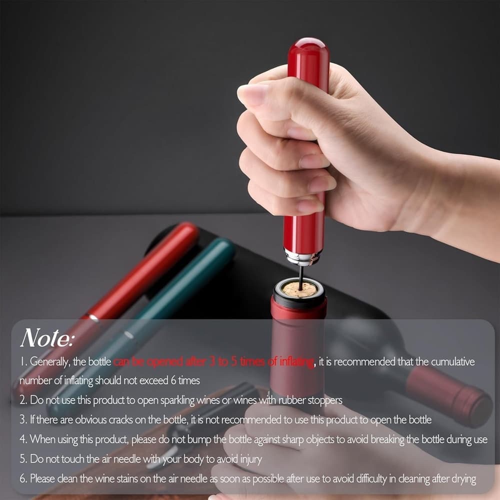 APRIBOTTIGLIE A PRESSIONE ARIA CON TAGLIACAPSULE CAVATAPPI A POMPA REGALO AMANTI VINO CASA in Apribottiglie Trade Shop italia - Napoli, commercioVirtuoso.it